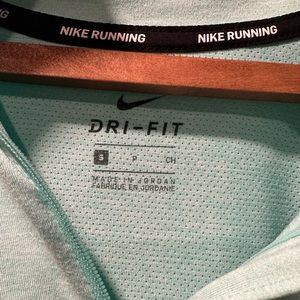 Mint/ little blue long sleeve dri fit nike shirt